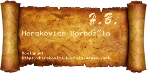Herskovics Borbála névjegykártya